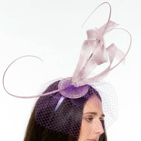 Issy Lilac Light Purple Fascinator, Kentucky Derby Fascinator, Oaks Headpiece, Spring Derby Headband, Lilac Millinery