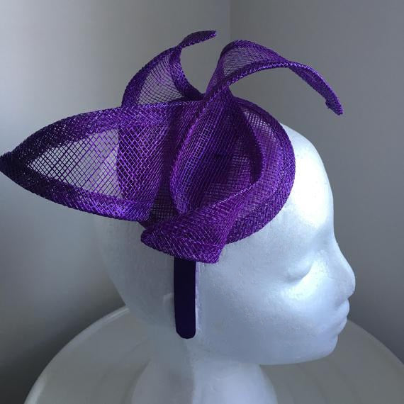 Ruby Purple Fascinator, Kentucky Derby Hat, Wedding Hat, Womens Hat, Tea Party Hat, Royal Millinery, Spring Racing Fashion, KY Oaks Headband