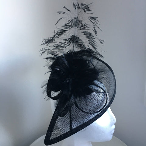 Zelda Black Fascinator, Kentucky Derby Headband, Fancy Hats for Women, Black Derby Hat, Tea-Party Headpiece, Royal Wedding Hats
