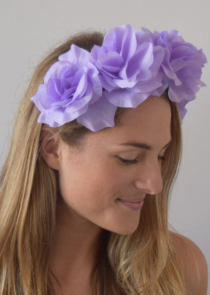SALE item* Isabella Lilac Purple Flower Crown, Light Purple Fascinator, KY Oaks Headband, Purple Derby Headband, Ladies Tea-Party Headpiece