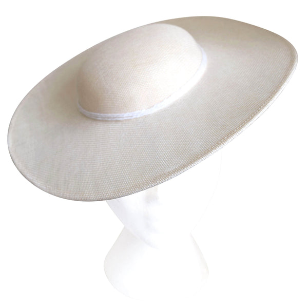 Adeline Cream & White Fascinator Hat with Headband, Tea-Party Fascinator,High Quality Derby Hat,Royal Wedding Hats for Women,Cream Millinery