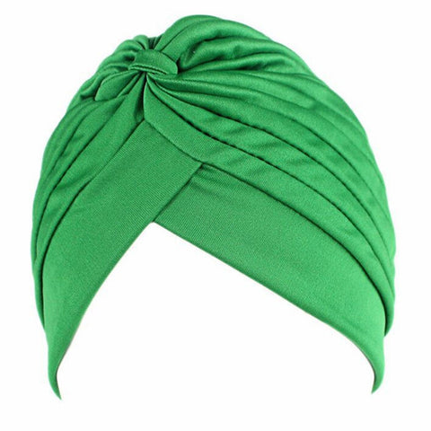 SALE item* Sana green turban, vintage head-wrap, lightweight beanie, skull cap, women's stretch chemo cap, ladies cancer hat, muslim hijab