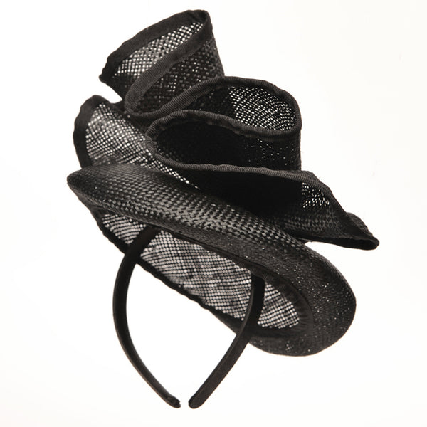 Lucy Black Straw Fascinator, Kentucky Derby Hat, Royal Wedding Hat, Fancy Hats for Women, Tea-Party Fascinator, Spring Racing Fashion 2023