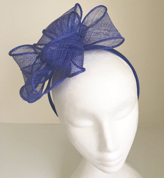 Eve Royal Blue Fascinator, Kentucky Derby Fascinator, Royal Wedding Hats, Blue Millinery, Tea Party Hat, Spring Racing Fashion, Derby Party