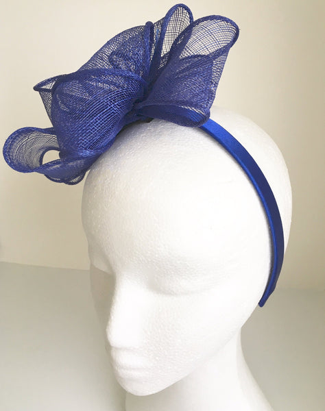 Eve Royal Blue Fascinator, Kentucky Derby Fascinator, Royal Wedding Hats, Blue Millinery, Tea Party Hat, Spring Racing Fashion, Derby Party