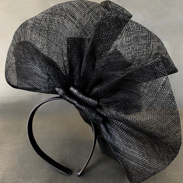 Tia Large Black Fascinator, Royal Wedding Hat, Kentucky Derby Hat, Derby Hats for Women, Spring Racing Fashion, Ladies Tea Hat Black